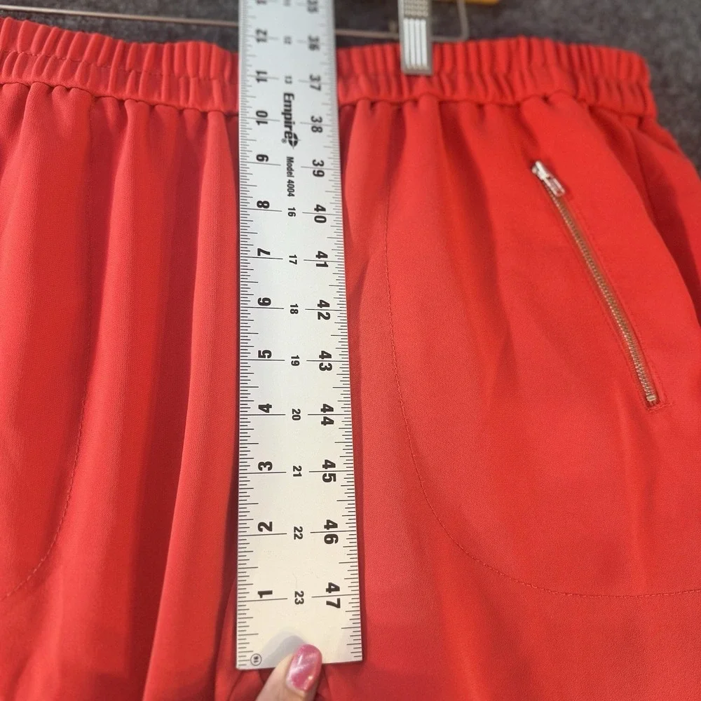J.Crew Womens Red Pull On Jogger‎ Pants Size 14 Zip Pocket Career Casual Dressy
